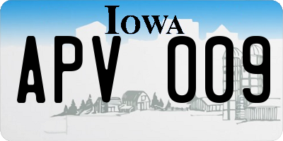 IA license plate APV009