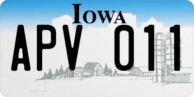 IA license plate APV011
