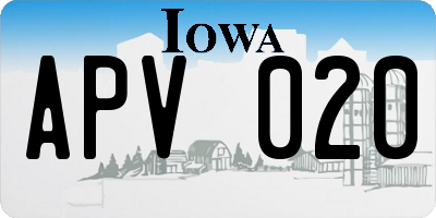 IA license plate APV020