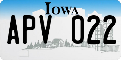 IA license plate APV022