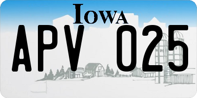 IA license plate APV025