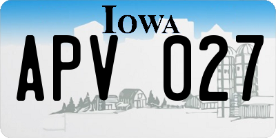 IA license plate APV027