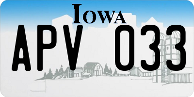 IA license plate APV033