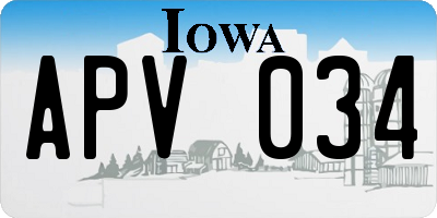 IA license plate APV034