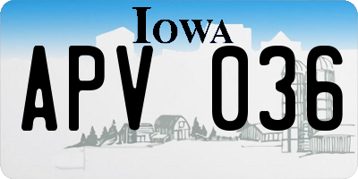 IA license plate APV036