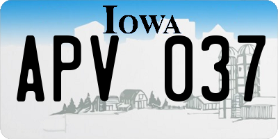 IA license plate APV037