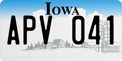 IA license plate APV041