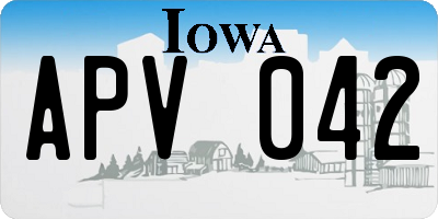 IA license plate APV042
