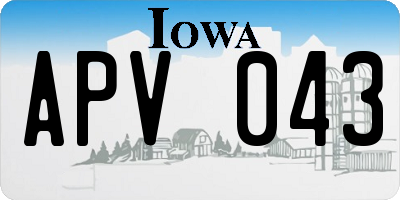 IA license plate APV043