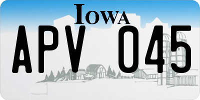 IA license plate APV045