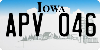 IA license plate APV046