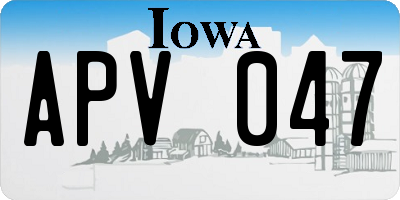 IA license plate APV047