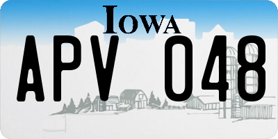 IA license plate APV048