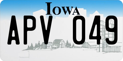 IA license plate APV049