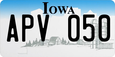 IA license plate APV050
