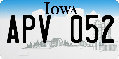 IA license plate APV052