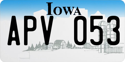 IA license plate APV053