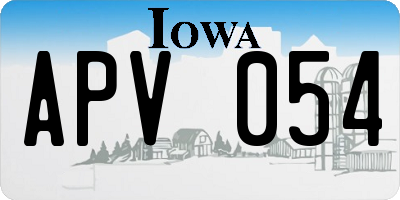 IA license plate APV054