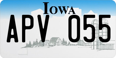 IA license plate APV055