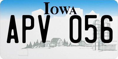 IA license plate APV056