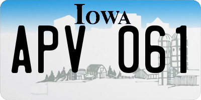 IA license plate APV061
