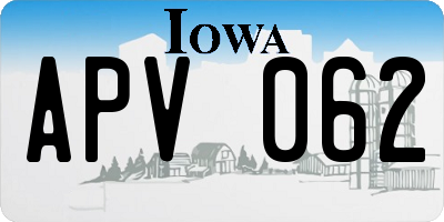 IA license plate APV062