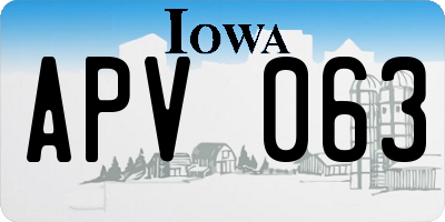 IA license plate APV063
