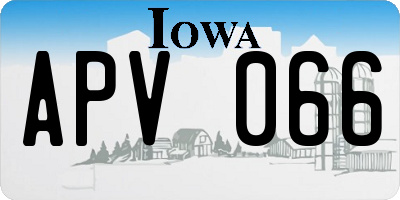 IA license plate APV066