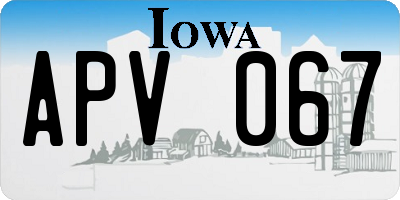 IA license plate APV067