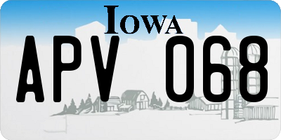 IA license plate APV068
