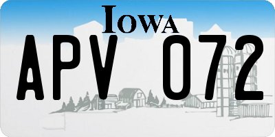 IA license plate APV072