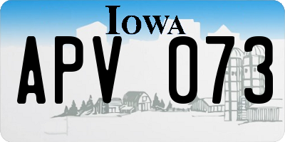 IA license plate APV073