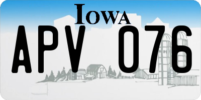 IA license plate APV076
