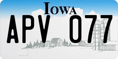 IA license plate APV077