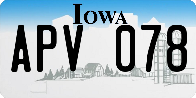 IA license plate APV078