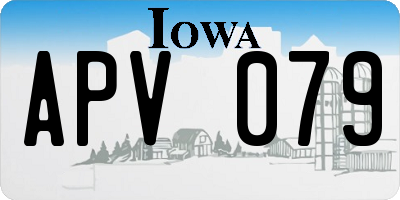 IA license plate APV079