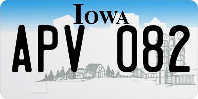 IA license plate APV082