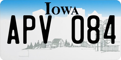 IA license plate APV084