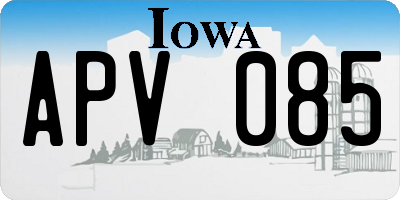 IA license plate APV085