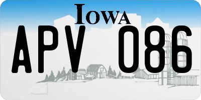 IA license plate APV086