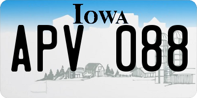 IA license plate APV088