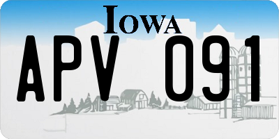 IA license plate APV091