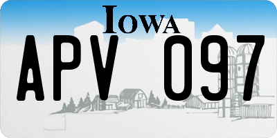 IA license plate APV097