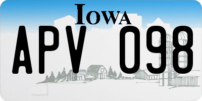 IA license plate APV098