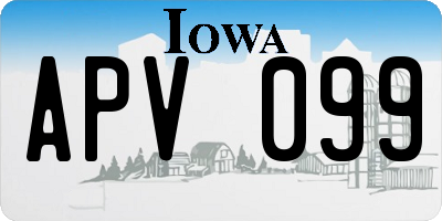 IA license plate APV099