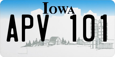 IA license plate APV101