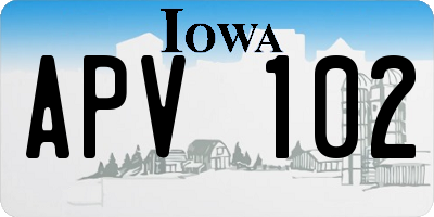 IA license plate APV102