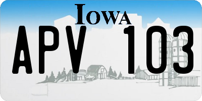 IA license plate APV103