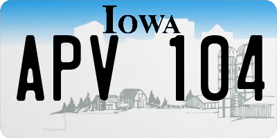IA license plate APV104