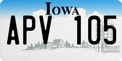 IA license plate APV105